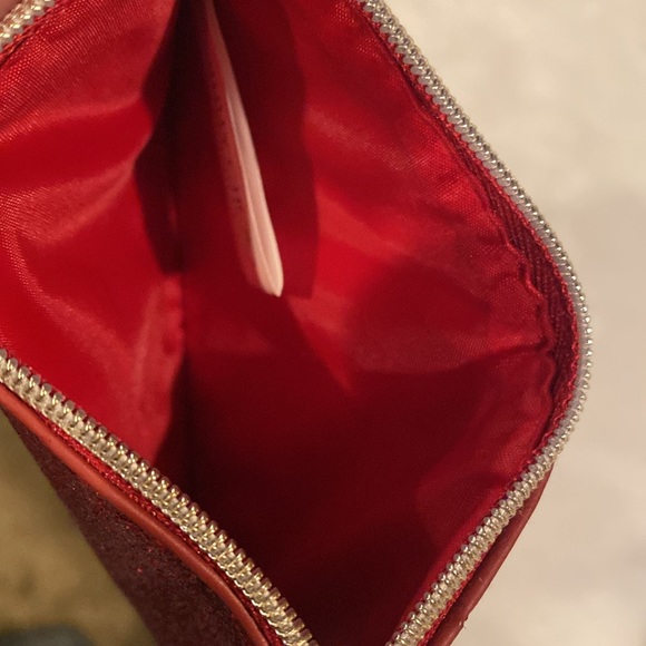 Jimmy Choo Red Sparkle Coin Purse Pouch - Picture 5 of 6